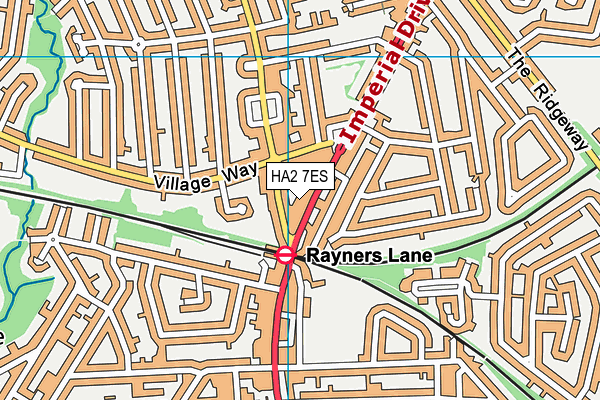 HA2 7ES map - OS VectorMap District (Ordnance Survey)