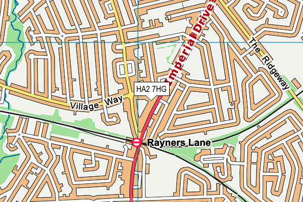 HA2 7HG map - OS VectorMap District (Ordnance Survey)