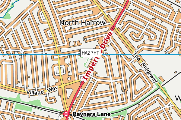 HA2 7HT map - OS VectorMap District (Ordnance Survey)