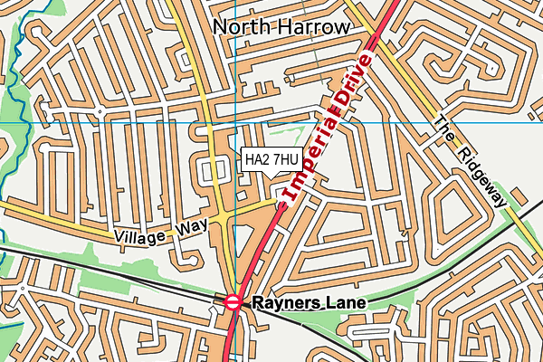 HA2 7HU map - OS VectorMap District (Ordnance Survey)
