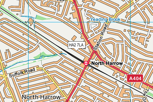 HA2 7LA map - OS VectorMap District (Ordnance Survey)