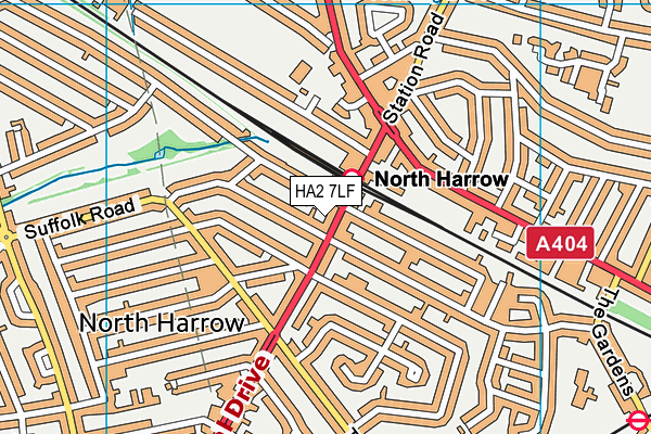 HA2 7LF map - OS VectorMap District (Ordnance Survey)