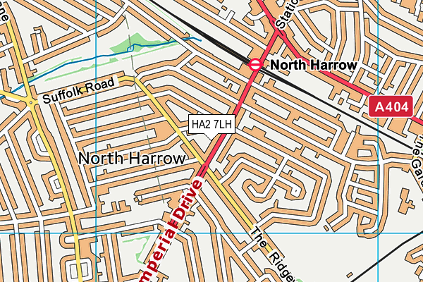 HA2 7LH map - OS VectorMap District (Ordnance Survey)