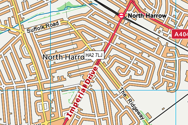 HA2 7LJ map - OS VectorMap District (Ordnance Survey)