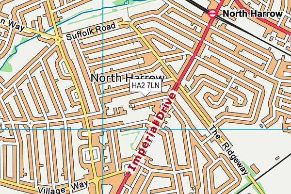 HA2 7LN map - OS VectorMap District (Ordnance Survey)