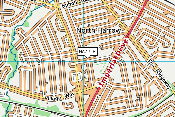 HA2 7LR map - OS VectorMap District (Ordnance Survey)