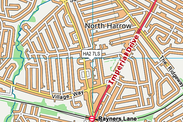 HA2 7LS map - OS VectorMap District (Ordnance Survey)