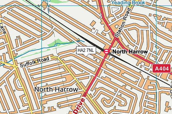 HA2 7NL map - OS VectorMap District (Ordnance Survey)