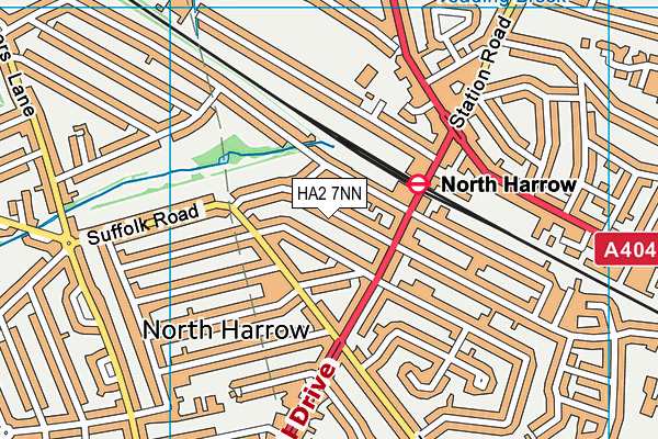 HA2 7NN map - OS VectorMap District (Ordnance Survey)