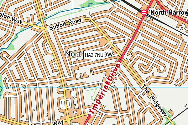 HA2 7NU map - OS VectorMap District (Ordnance Survey)