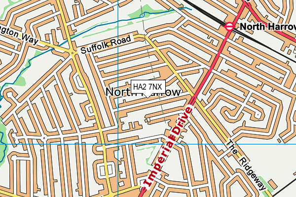 HA2 7NX map - OS VectorMap District (Ordnance Survey)