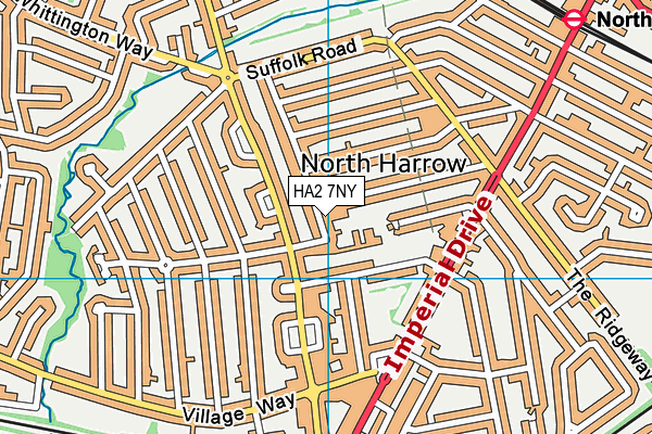 HA2 7NY map - OS VectorMap District (Ordnance Survey)