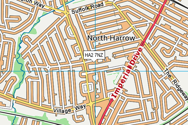 HA2 7NZ map - OS VectorMap District (Ordnance Survey)