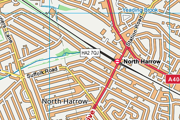 HA2 7QJ map - OS VectorMap District (Ordnance Survey)