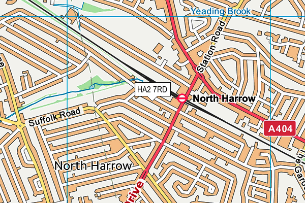 HA2 7RD map - OS VectorMap District (Ordnance Survey)