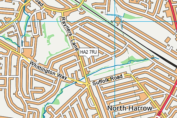 HA2 7RJ map - OS VectorMap District (Ordnance Survey)