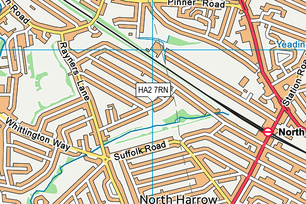 HA2 7RN map - OS VectorMap District (Ordnance Survey)