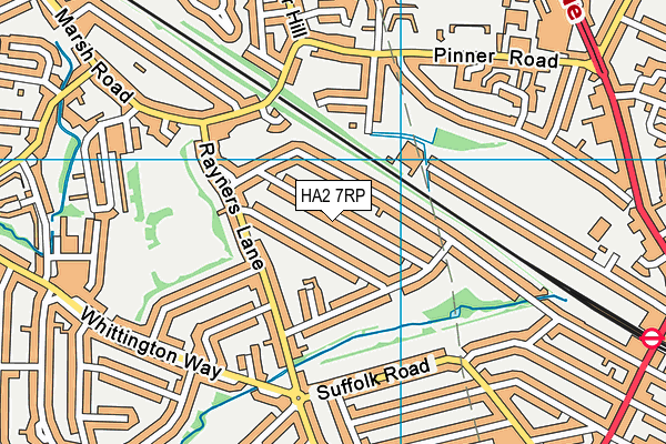 HA2 7RP map - OS VectorMap District (Ordnance Survey)