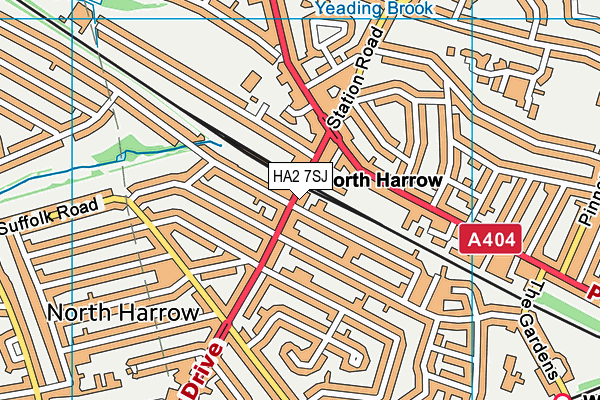 HA2 7SJ map - OS VectorMap District (Ordnance Survey)