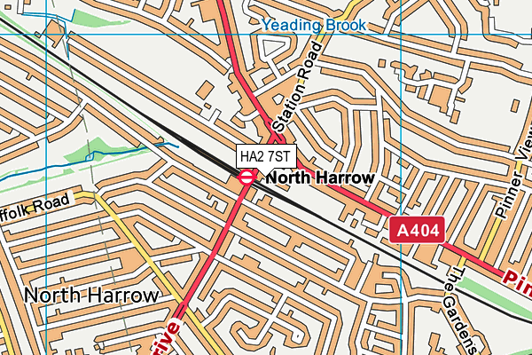 HA2 7ST map - OS VectorMap District (Ordnance Survey)