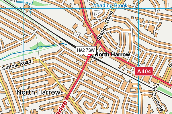 HA2 7SW map - OS VectorMap District (Ordnance Survey)