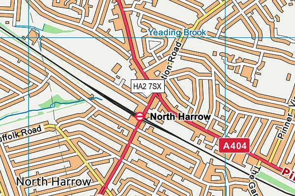 HA2 7SX map - OS VectorMap District (Ordnance Survey)