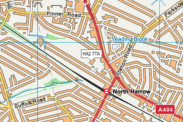 HA2 7TA map - OS VectorMap District (Ordnance Survey)