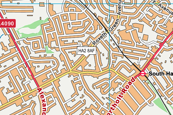 HA2 8AF map - OS VectorMap District (Ordnance Survey)