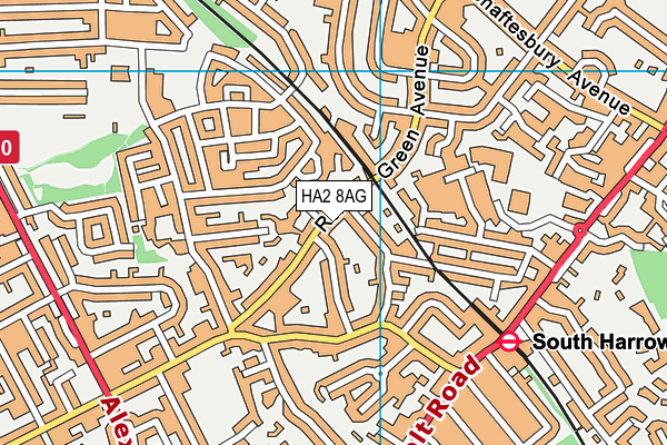 HA2 8AG map - OS VectorMap District (Ordnance Survey)