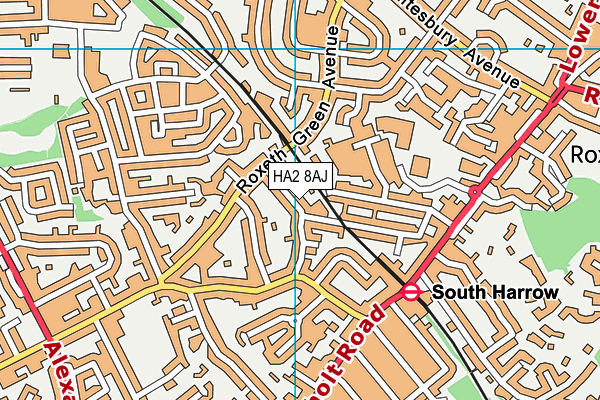 HA2 8AJ map - OS VectorMap District (Ordnance Survey)