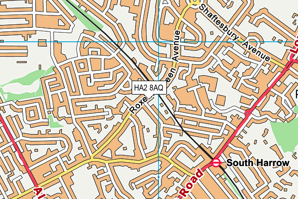 HA2 8AQ map - OS VectorMap District (Ordnance Survey)