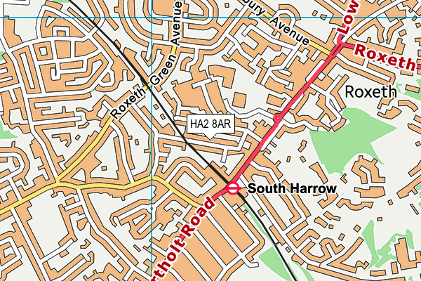 HA2 8AR map - OS VectorMap District (Ordnance Survey)