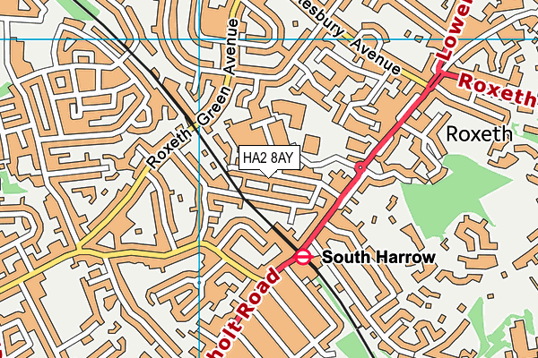 HA2 8AY map - OS VectorMap District (Ordnance Survey)