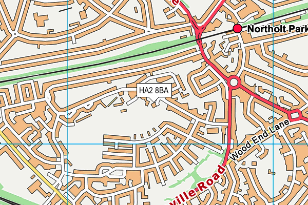 HA2 8BA map - OS VectorMap District (Ordnance Survey)