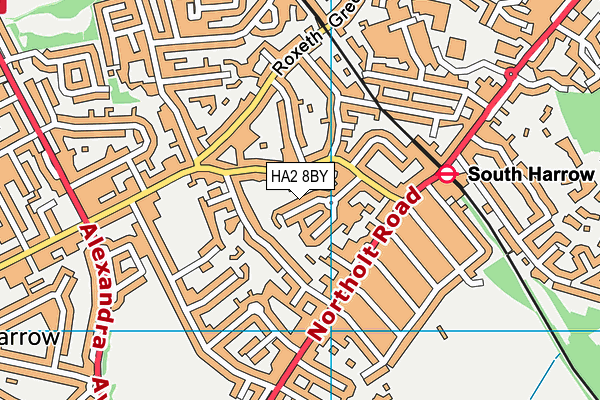 HA2 8BY map - OS VectorMap District (Ordnance Survey)