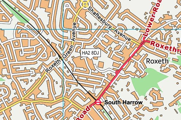 HA2 8DJ map - OS VectorMap District (Ordnance Survey)