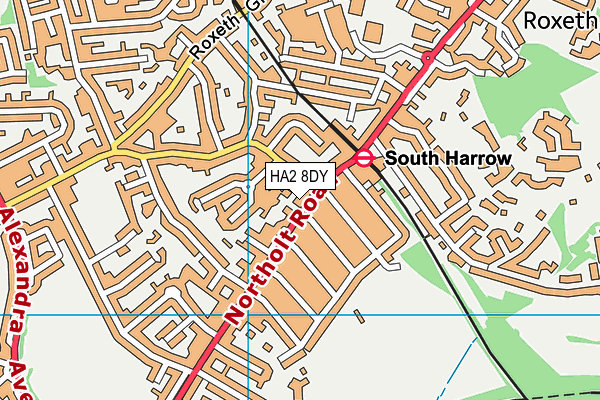 HA2 8DY map - OS VectorMap District (Ordnance Survey)