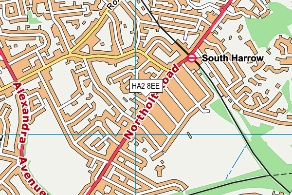 HA2 8EE map - OS VectorMap District (Ordnance Survey)