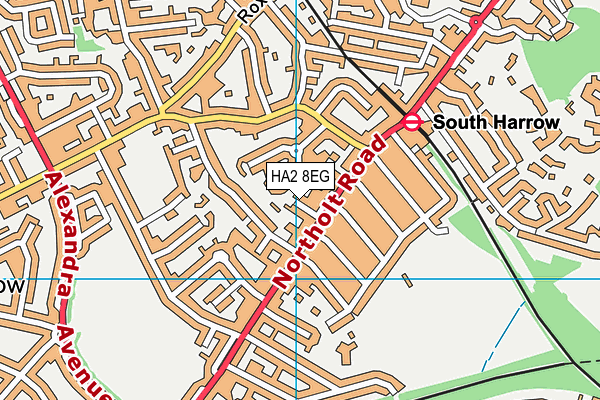 HA2 8EG map - OS VectorMap District (Ordnance Survey)