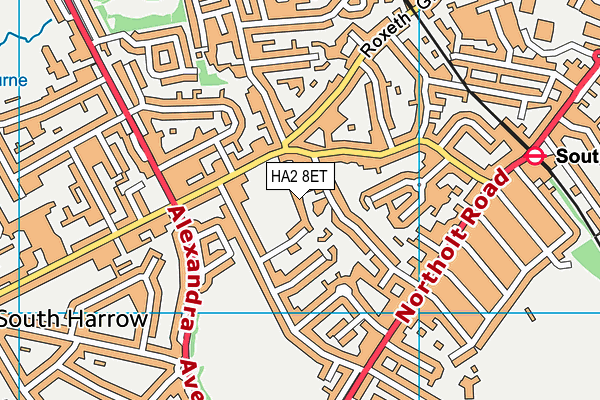 HA2 8ET map - OS VectorMap District (Ordnance Survey)