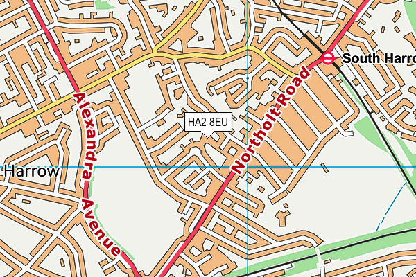 HA2 8EU map - OS VectorMap District (Ordnance Survey)