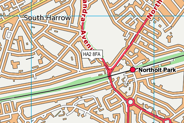 HA2 8FA map - OS VectorMap District (Ordnance Survey)