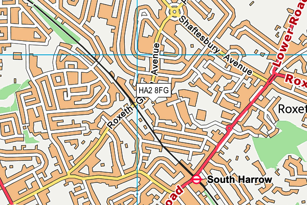 HA2 8FG map - OS VectorMap District (Ordnance Survey)