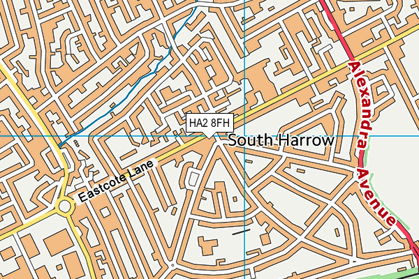 HA2 8FH map - OS VectorMap District (Ordnance Survey)
