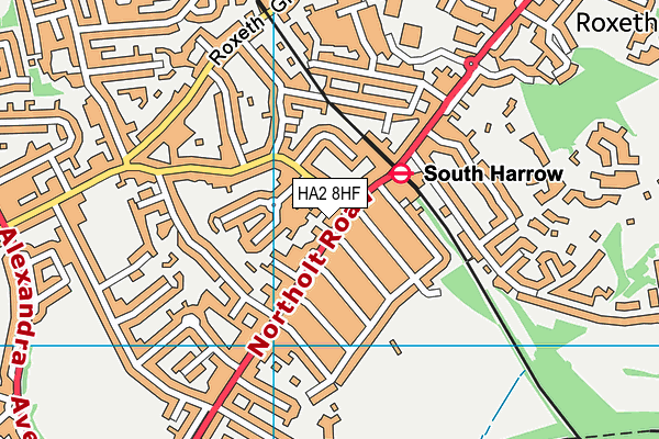 HA2 8HF map - OS VectorMap District (Ordnance Survey)