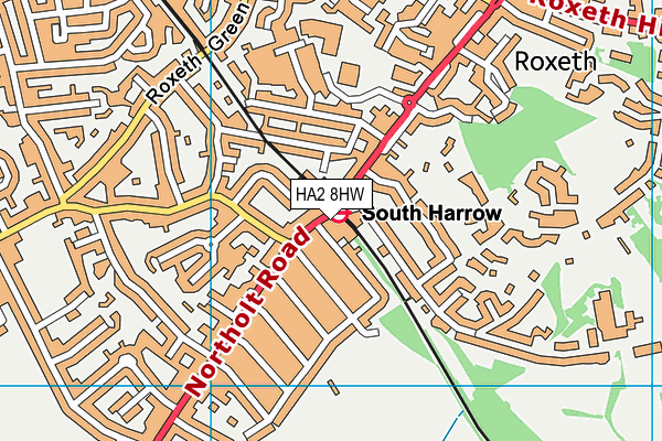 HA2 8HW map - OS VectorMap District (Ordnance Survey)