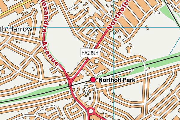 HA2 8JH map - OS VectorMap District (Ordnance Survey)