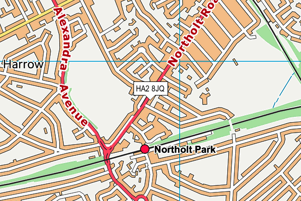 HA2 8JQ map - OS VectorMap District (Ordnance Survey)