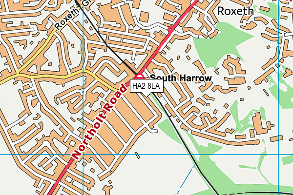 HA2 8LA map - OS VectorMap District (Ordnance Survey)