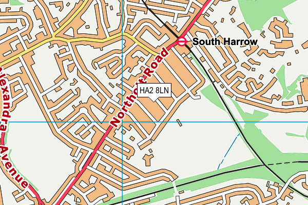 HA2 8LN map - OS VectorMap District (Ordnance Survey)